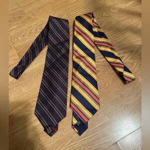 Striped Men's Ties Set - Purple and Multicolor